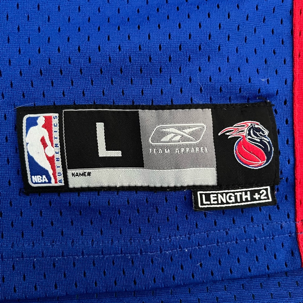Reebok Detroit Pistons Blue and Red Basketball Ben Wallace Jersey #3 - Picture 4 of 4